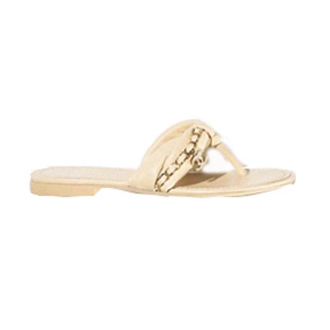 Ch*el sandals lambskin & metalbeige g38210 x56564 0n719